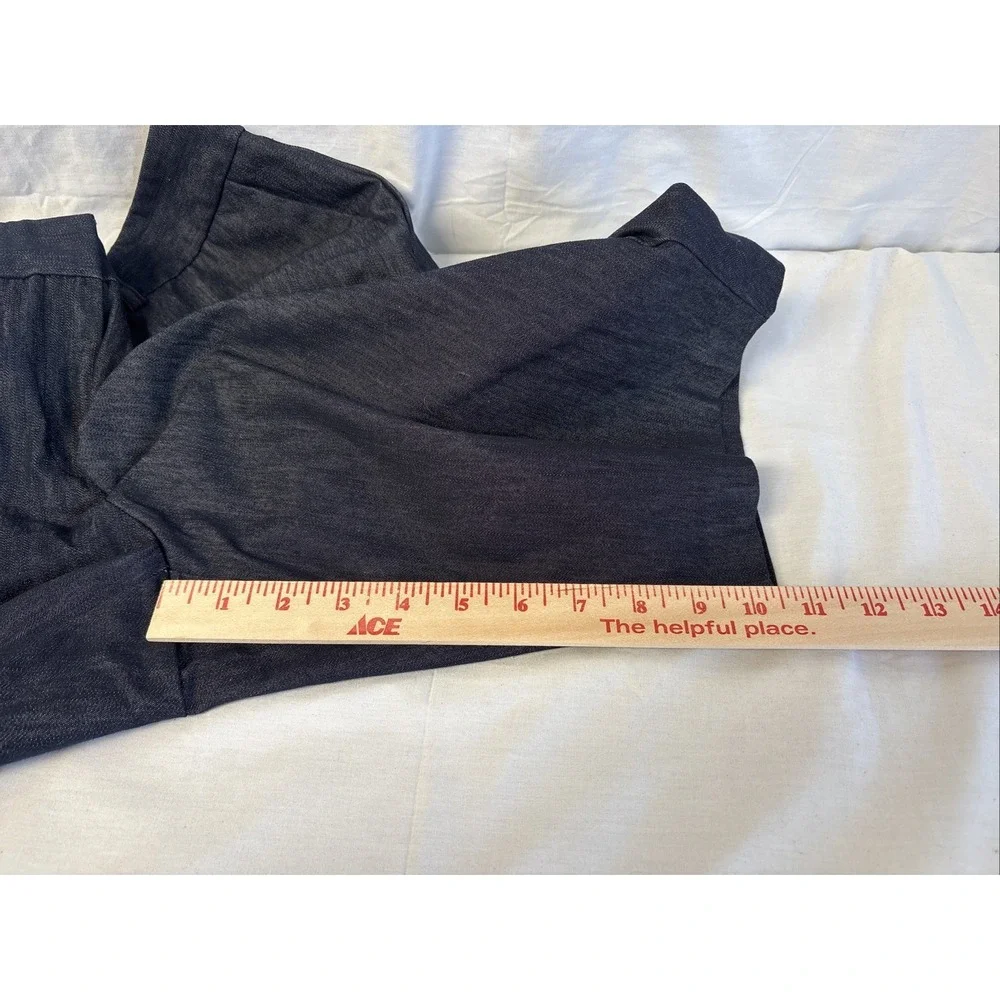 Van Heusen Denim Bermuda Shorts Womens 12 Blue Dark Wash Stretch Chino Mid Rise